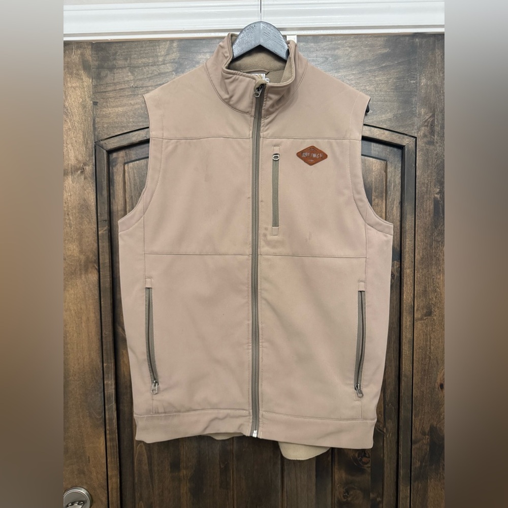 Cinch Men's Beige Vest with Conceal Carry Pocket/holster